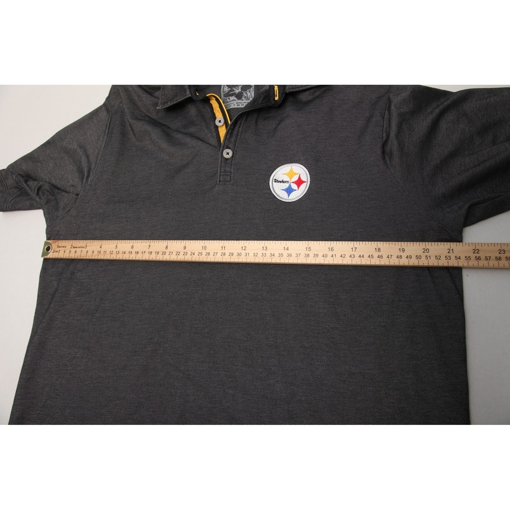 Pittsburgh Steelers Tommy Bahama Polo Shirt Men's Medium Gray NFL Fan Apparel - Picture 7 of 11